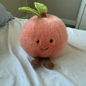 Jellycat Amuseables Peach Plush with Leaf